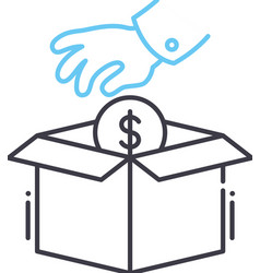 Raise Funds Line Icon Outline Symbol