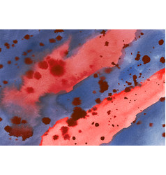 Blue Red Abstract - Hand-painted Water Color