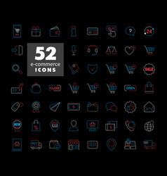 E-commerce Set Icons Shopping And Online