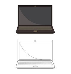 Laptop Outline With Clipart Color Image