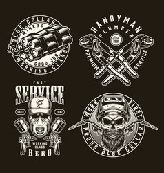 Manual Worker Vintage Monochrome Emblems