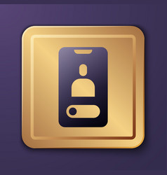 Purple Incoming Call On Mobile Phone Icon Isolated