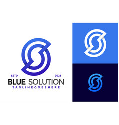 Blue Solution Letter S Logo Design Symbol Icon