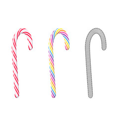 Candy Canes With Red And Color Stripes