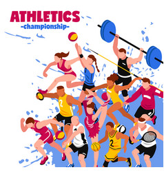 Colorful Sport Isometric Poster