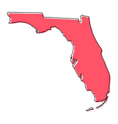 Florida Map Shape United States Of America Flat