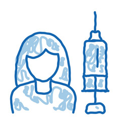 Injections For Women Rejuvenation Doodle Icon Hand