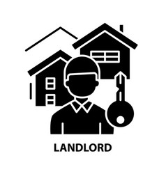 Landlord Icon Black Sign With Editable