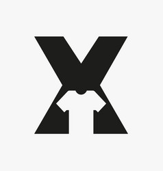 Letter X Logo Concept With T Shirt Template