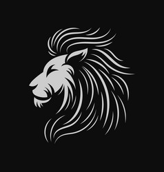 Lion Head Logo Black And White Icon