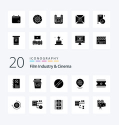 20 Cenima Solid Glyph Icon Pack Like Film Tickets