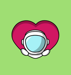 Cute Astronaut On Heart Window