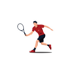 Sport Man Swing His Tennis Racket - Athlete