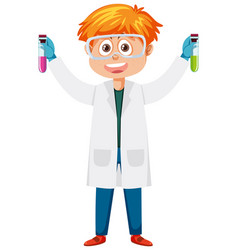 Cute Scientist Boy Cartoon Character