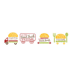 Food Truck Festival Logo And Label Design