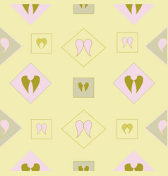 Gold Diamond Framed Wings Seamless Pattern