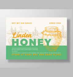 Linden Honey Label Template Abstract