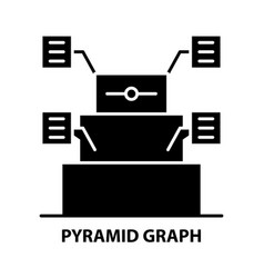 Pyramid Graph Icon Black Sign