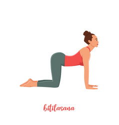 Women Silhouette Cow Yoga Pose Bitilasana