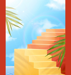 3d Colorful Staircase Backdrop