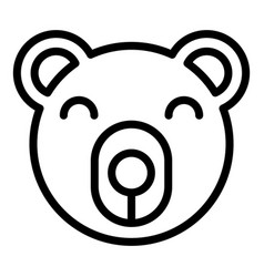 Alaska Bear Face Icon Outline Usa Snow