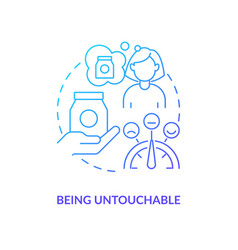 Being Untouchable Blue Gradient Concept Icon