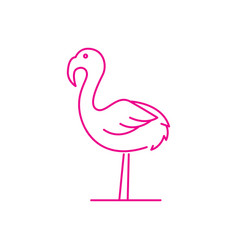 Flamingo Lake Line Icon Logo