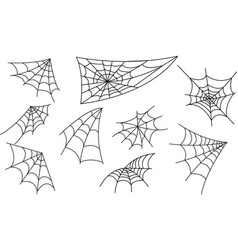 Set Of Spider Web On Transparent Background