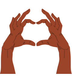 Two Hands Of Brown Skin Color Showing Heart Shape