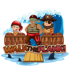 Walk The Plank Font With A Man Pirate Blindfold