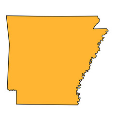 Arkansas Map Shape United States Of America Flat