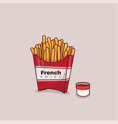 French Fries Carton Design With Red Packaging