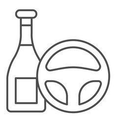 Do Not Drink And Drive Thin Line Icon Steering