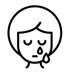 Girl Crying Icon Outline School Violence