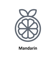 Mandarin Outline Icons Simple Stock Ill