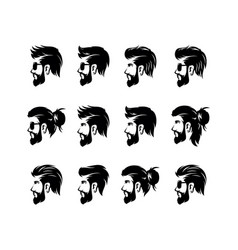 Model Barber Shop Logo Set Template