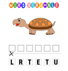 Turtle Word Scramble Educational Game For Kids