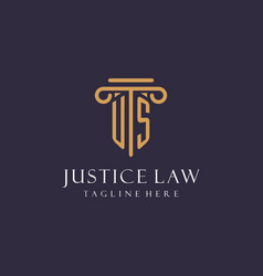 Us Monogram Initials Design For Law Firm Lawyer