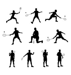 Young Sport Man Athlete Are Playing Badminton