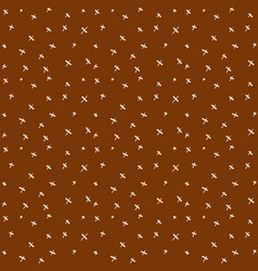 Cute Light Crosses On A Brown Background