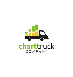 Moving Truck Statistic Chart Bar Financial Logo