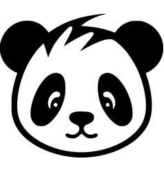 Panda - Black And White Isolated Icon