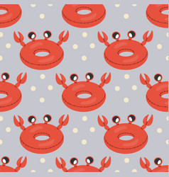 Seamless Pattern Crab Shaped Swim Lap Children S