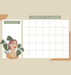 Female Monthly Planner Template Timetable Grid