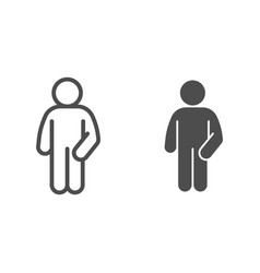 Human Silhouette With Right Hand In Pocket