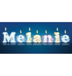 Melanie Written With Burning Candles