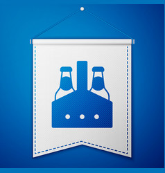 Blue Pack Of Beer Bottles Icon Isolated On