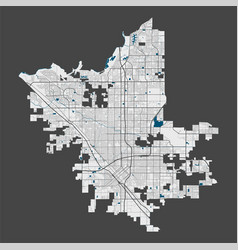 Detailed Map Fresno City Cityscape Royalty