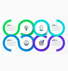 Infographic Template 4 Linked Circles With Icons