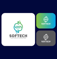 S Tech Logo Design Template